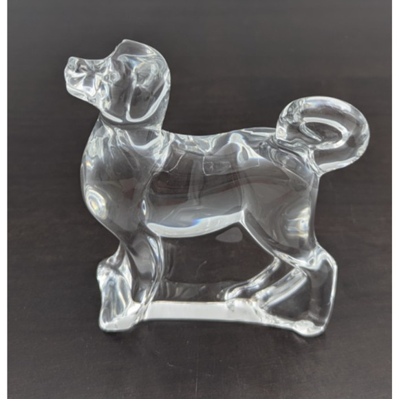 Baccarat Crystal Akita Dog Puppy Zodiac 1994 Figurine Paperweight France 4.5" - Picture 1 of 13